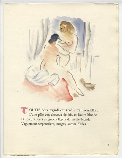 null AQUARELLES ORIGINALES. Paul VERLAINE - BRUTUS. Amies, 1936. In-folio de 28 feuillets,...