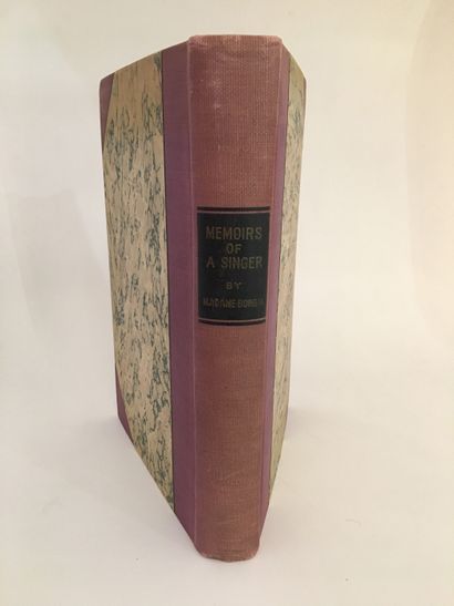 null 
Madame BORGIA. Memoirs of a Singer, London, 1937. In-4, 380 pages, mauve half-calendar...