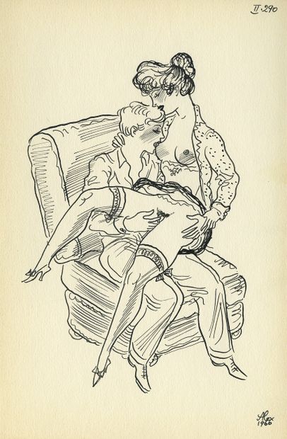 null Alex SZEKELY (1901-1968). James Grunert, 1966. Folder, with an original illustration...