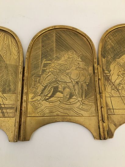 null Peter FENDI, after]. Screen, second half of the 19th century. Gilt bronze in...