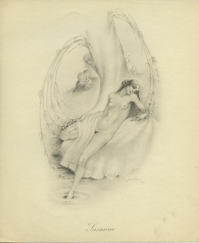 null Margit GAAL. Songes galantes. 12 drawings by Margit Gaal, private edition, Paris,...