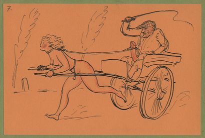 null [Artiste hongrois non identifié]. Poney-monture, vers 1930. 15 dessins originaux...