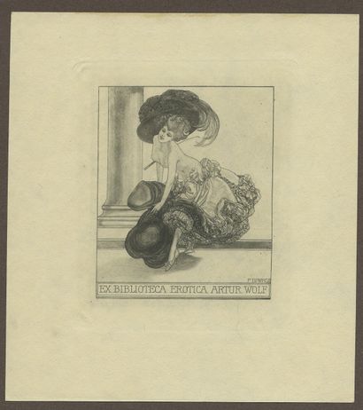 null CURIOSA. Franz von BAYROS] Ex-libris around 1900. Portfolio in-4, 24,5 x 22...