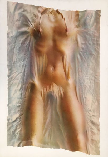 null Laszlo MEHES (born 1944). Study of a draped nude, 1979. Mixed media on canvas,...
