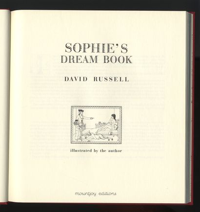 null David RUSSELL. Sophie Dream. Mountjoy Editions, Florence, 1982. In-4 de 103...