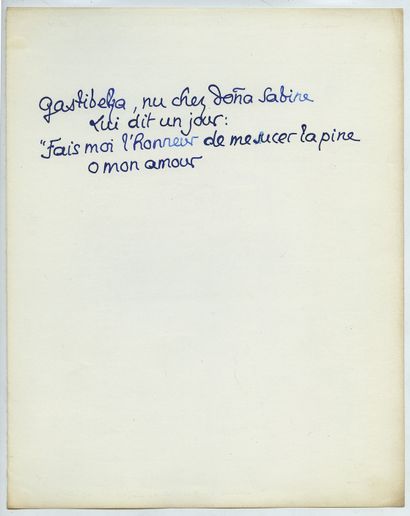null Pierre LOUŸS. La Bohémienne et divers, ca. 1900. 5 handwritten sheets in ink,...