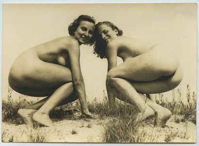 null Gerhard RIEBICKE (1878-1957). Naturisme, études de nus en plein air, vers 1930....