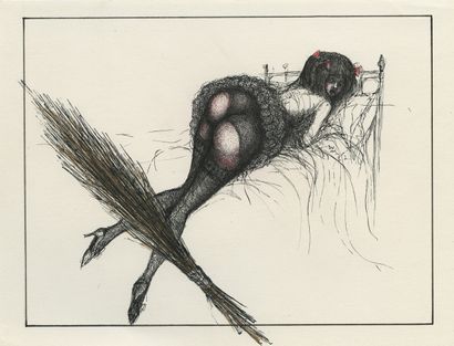 null [Artistes non identifiés]. Scènes de flagellation, vers 1950-1960. 12 dessins...