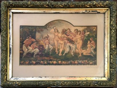 null Wilhelm LACHENMEYER (1873 - ?). Bacchanal, 1897. Watercolour on paper, 28 x...