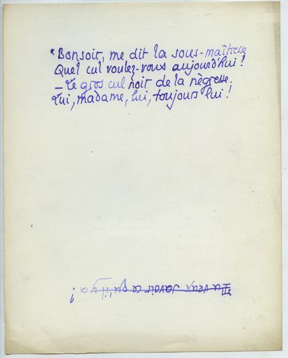 null Pierre LOUŸS. La Bohémienne et divers, ca. 1900. 5 handwritten sheets in ink,...
