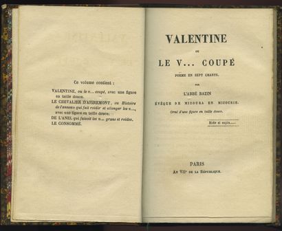 null Valentine ou le v. coupé, poem in seven songs, by abbot Bazin, bishop of mizoura...