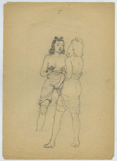 null CURIOSA [Artiste hongrois non identifié]. Scènes de couple et divers, vers 1950....