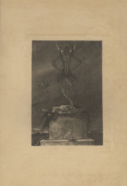 null Félicien ROPS. The Sacrifice, Satanic series, plate no. IV. Soft varnish on...