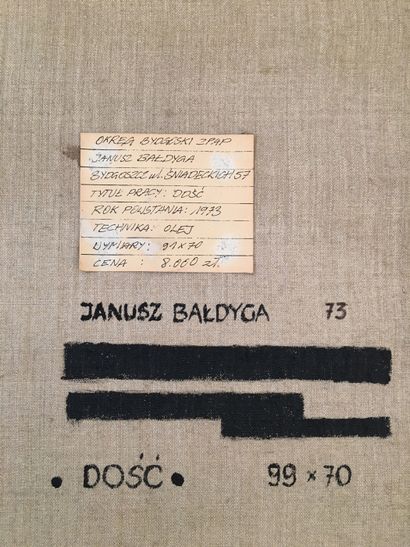 null Janusz BALDYGA (né en 1954). La Femme fermeture éclair, 1973. Huile sur toile,...
