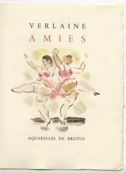 null ORIGINAL WATERCOLORS. Paul VERLAINE - BRUTUS. Amies, 1936. In-folio of 28 leaves,...