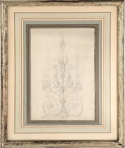null Unidentified artist]. Projects of decorative elements, fauns and winged female...