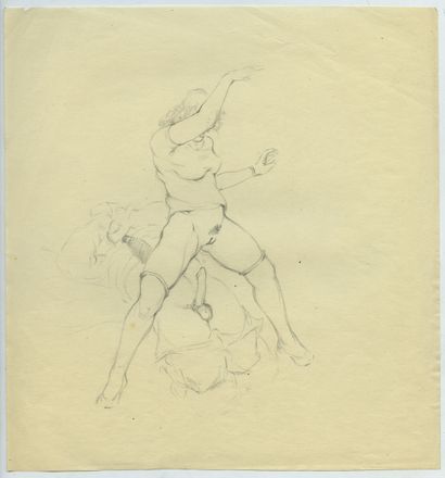 null [Gert GAGELMANN (actif en 1940-1950)]. Environ 70 esquisses au crayon, dessins...