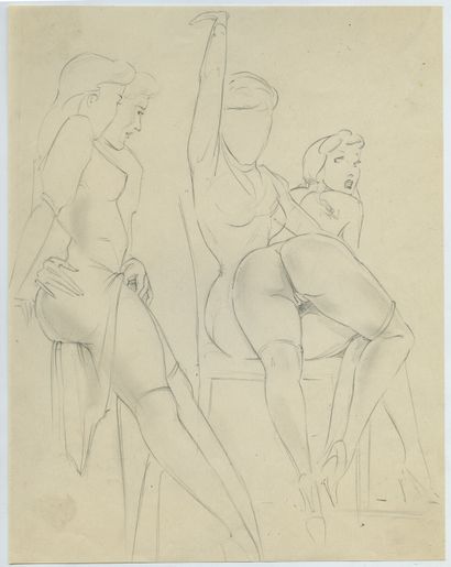 null Gert GAGELMANN (active in 1940-1950). More than 125 pencil sketches, various...