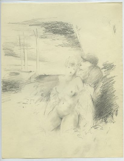 null Jean MORISOT (1899-1967). Scènes de genre, vers 1930-1950. 10 dessins au crayon,...