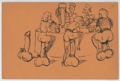 null [Artiste hongrois non identifié]. Poney-monture, vers 1930. 15 dessins originaux...