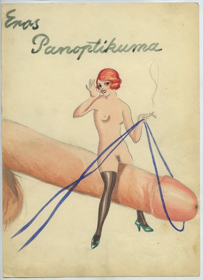 null [TABOR]. Eros Panoptima, vers 1930. 25 dessins à l’aquarelle dont le titre,...