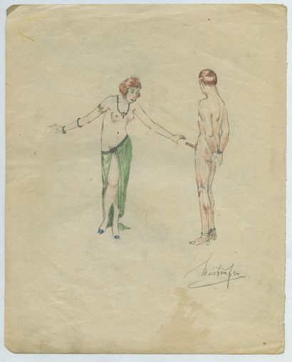 null [Artiste hongrois non identifié]. Obsessions et obscénités, vers 1930. 25 dessins...