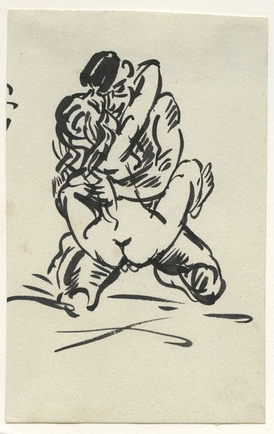 null Frans MASEREEL, attributed to (1889-1972). Couples in action, 1930-1950. 6 original...