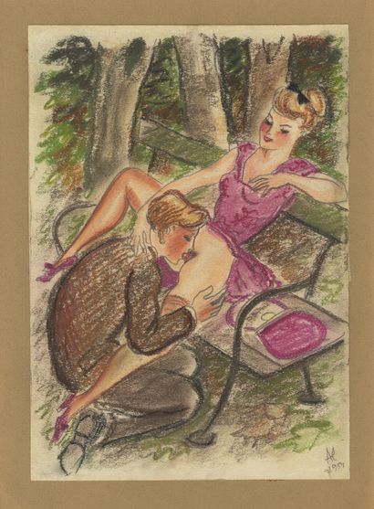 null CURIOSA Alex SZEKELY (1901-1968). Poèmes d’automne, 1954. 13 pastels, 35 x 26...