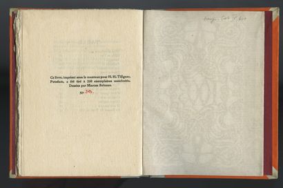 null Paul VERLAINE - Marcus BEHMER. Hombres. In-12 of 43 pages, half vellum, Bradel...