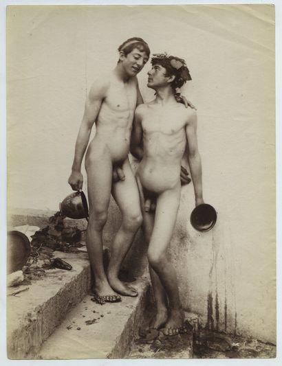 null 
Wilhelm von GLOEDEN (1856-1931), attribué à. Étude de nus masculins, 1910....