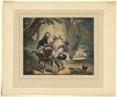 null CURIOSA. Achille DEVÉRIA and his friends]. Scenes of genre, around 1850. 15...