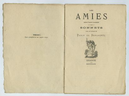 null Paul VERLAINE]. Les Amies, scene d'amour saphique, sonnets by the licentiate...