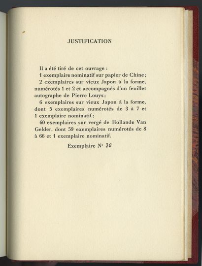 null [Dessin original de ROJAN]. Pierre LOUŸS. Poésies érotiques. Imprimé à Liège,...