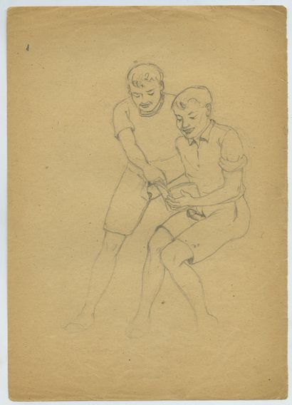 null Unidentified Hungarian artist]. Complicities , ca. 1930. 19 pencil drawings,...