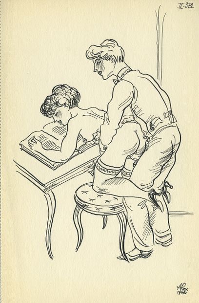 null Alex SZEKELY (1901-1968). James Grunert, 1966. Folder, with an original illustration...