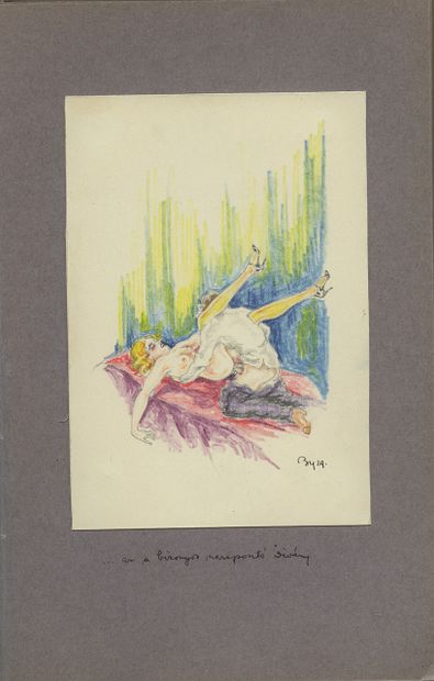 null 
Robert Byssz. Függöny Mögött. [Derrière le rideau], 1929. Portefeuille, 24,5...