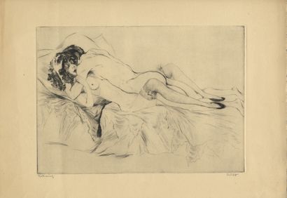 null ALDO. Radiening [Femmes entre elles], vers 1925. 10 gravures, 44 x 34 cm. Chacune...