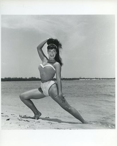null Bunny YEAGER. Betty Page on the beach in Miami, Florida, circa 1955. 50 later...