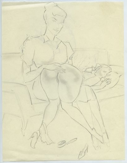 null Gert GAGELMANN (active in 1940-1950). More than 125 pencil sketches, various...