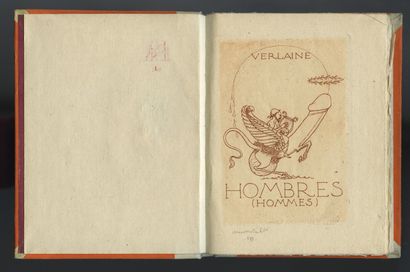 null Paul VERLAINE - Marcus BEHMER. Hombres. In-12 of 43 pages, half vellum, Bradel...