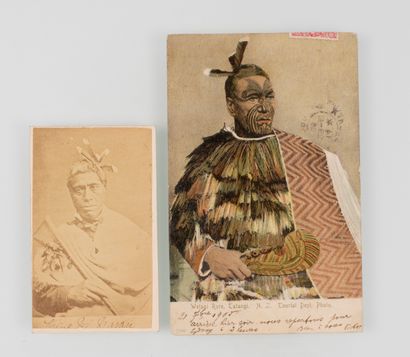 null Photographe non identifié. Portrait en studio d’un chef maori, Nouvelle-Zélande....