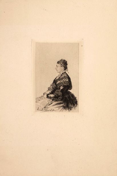 null Lionel Couteux (1847-1909)


Profile of a woman reading


Etching


Signed in...