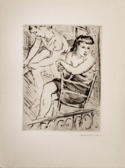 null Michel André (1900-1972)


On the balcony


Drypoint


Signed lower right, in...