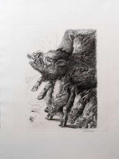 null Trémois Pierre-Yves (1921-2020)


The capped boar


Etching


vellum


Signed...