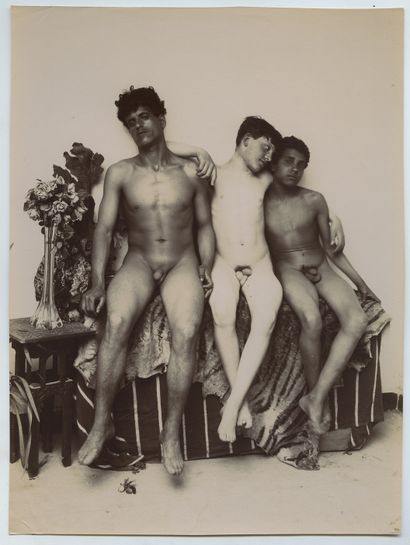 null Vincenzo GALDI (1871-1961), attribué à. Étude de nus masculins, vers 1910. Épreuve...