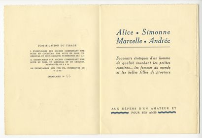 null [Pierre MAC ORLAN - SCHEM]. [Little Cousins] Alice, Simonne, Marcelle, Andrée....