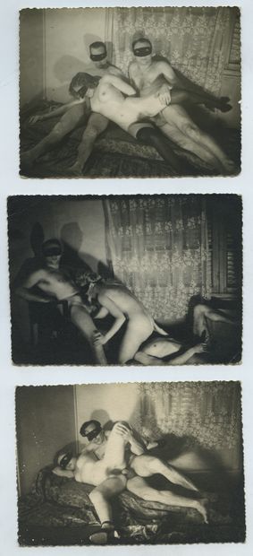 null PIGALLE 1950. The Masks. 11 silver prints, 10.3 x 8 cm.
