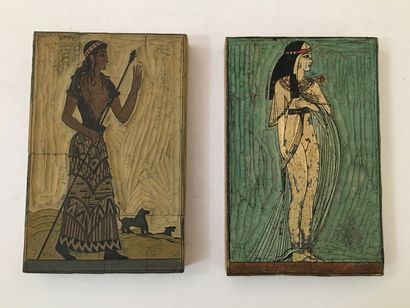 null François SCHMIED (1873-1941).12 bois de bouts originaux, rehaussés en couleur....
