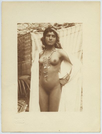 null LENHERT & LANDROCK, Tunis. Nude Study, ca. 1920. Vintage silver print, bistre...