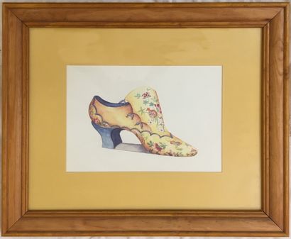 null Modern school. Shoe. Watercolour on paper, 23 x 33 cm.